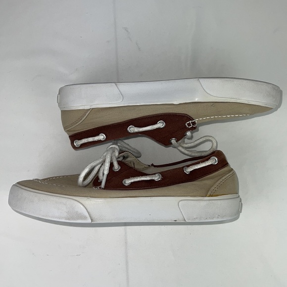 Lauren Ralph Lauren Women's Tan/Brown Breeana Canvas Boat Shoes Sz: 6.5B - Picture 4 of 9
